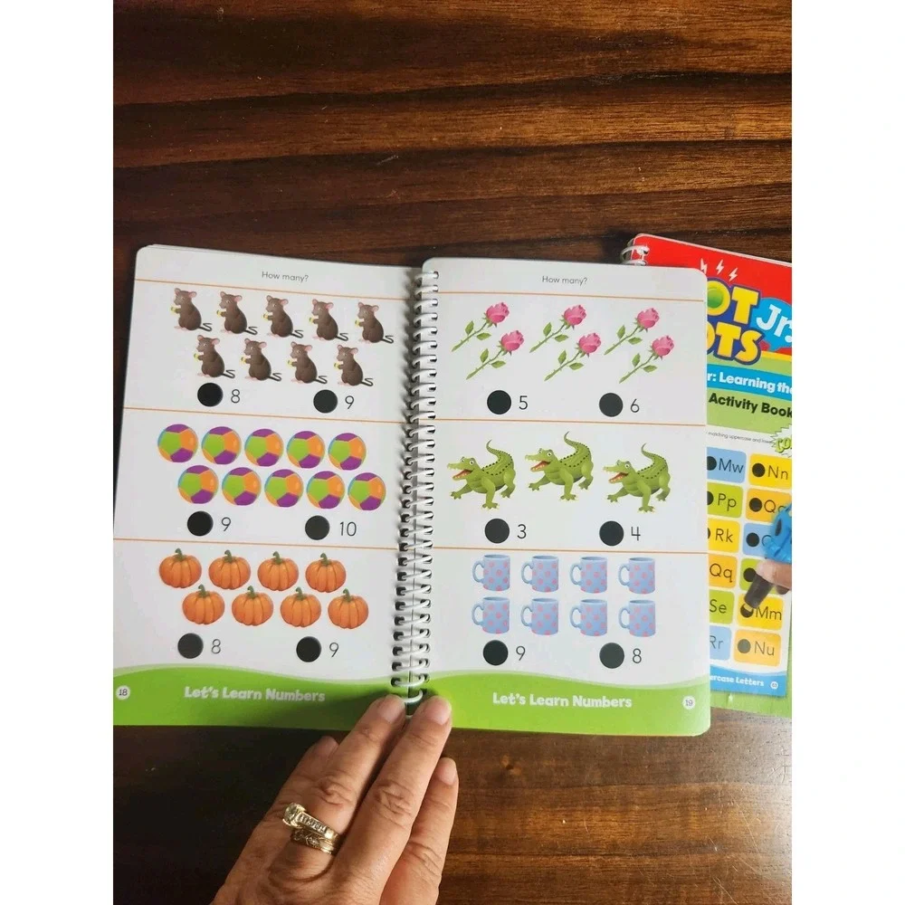 Hot Dots Jr. Activity Books Set (Books 3 & 4) - Alphabet & Numbers Educational